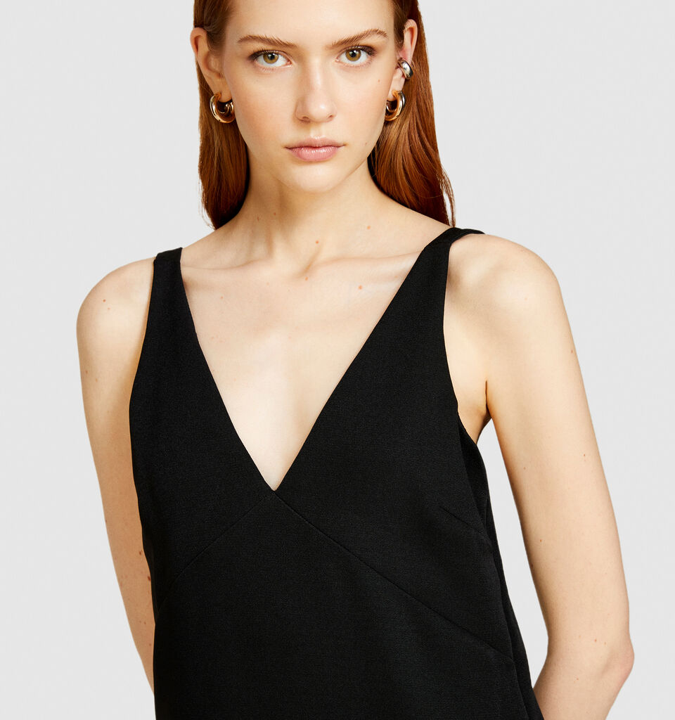 Short dress with eyelets - women's short dresses - Black | Sisley image number 5